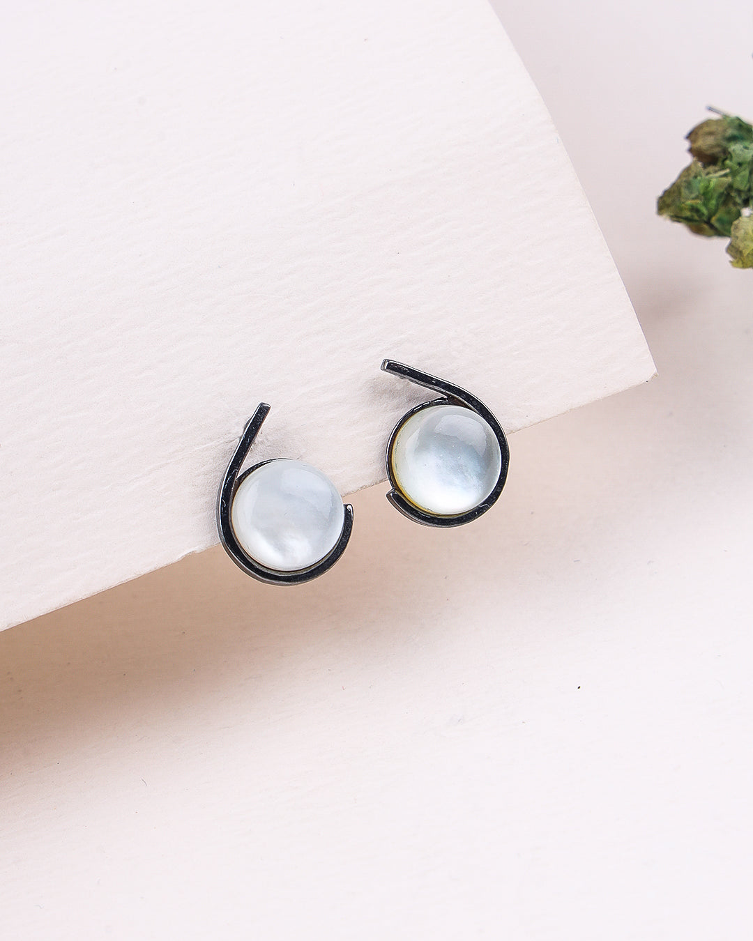 Pair of earrings on a light background