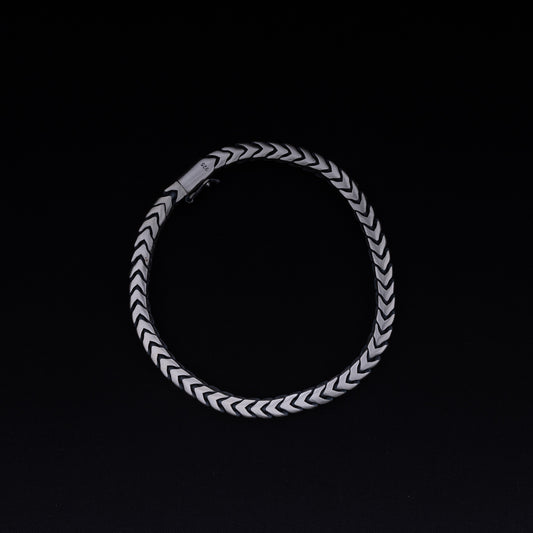 Men's Mat Finish Cube Cuban Bracelet | Jenzo-925 sterling silver - Jenzo Jewellery