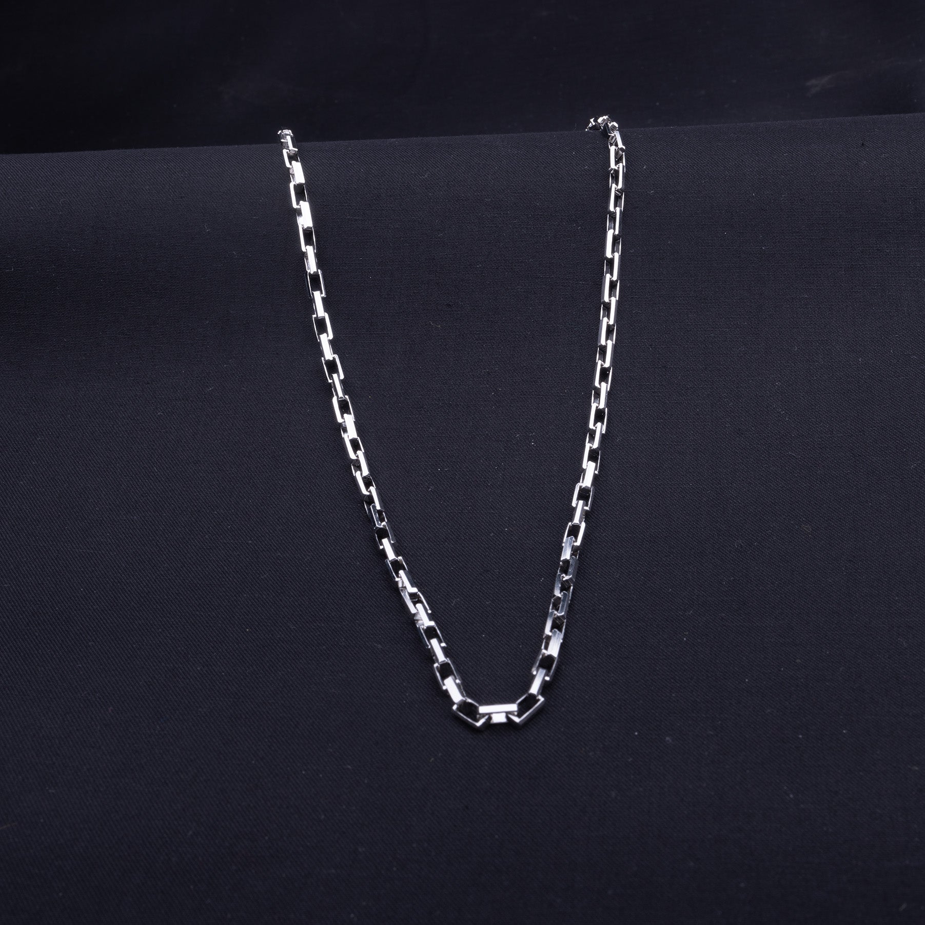 Men's Rectangle Link Neck Chain | Jenzo-925 sterling silver - Jenzo Jewellery