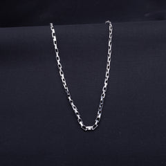 Men's Rectangle Link Neck Chain | Jenzo-925 sterling silver - Jenzo Jewellery