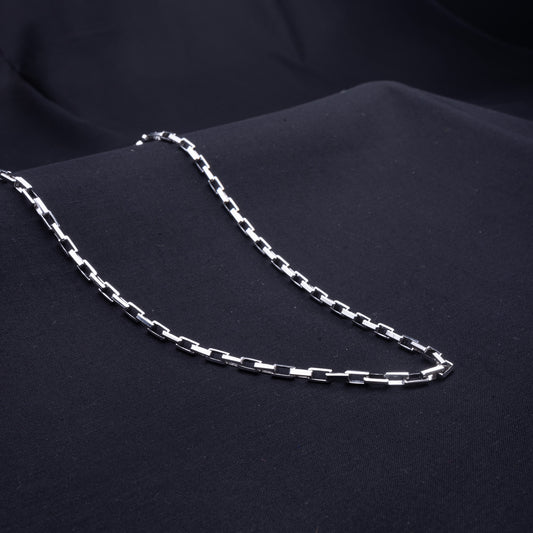 Men's Rectangle Link Neck Chain | Jenzo-925 sterling silver - Jenzo Jewellery