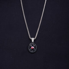 Men's Dark Red Star Chain Pendant | Jenzo-925 sterling silver - Jenzo Jewellery