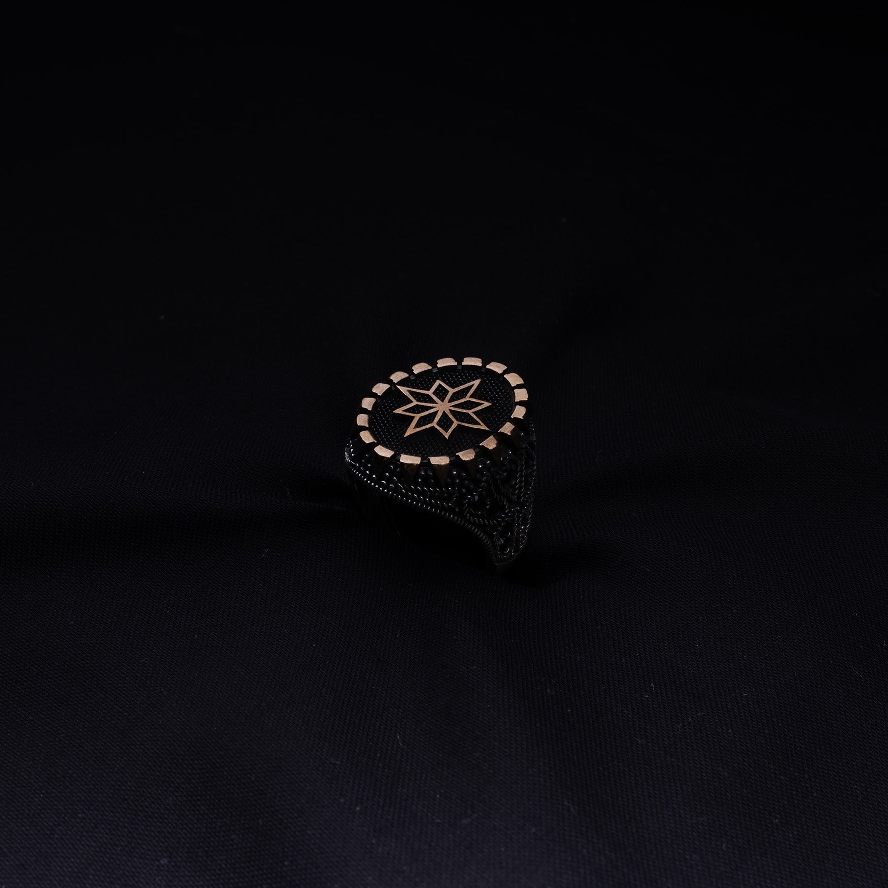 Men's Black Star Turkish Premium Ring | Jenzo-925 sterling silver - Jenzo Jewellery