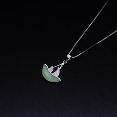 Women's Green boat Chain Pendant | Jenzo-925 sterling silver - Jenzo Jewellery