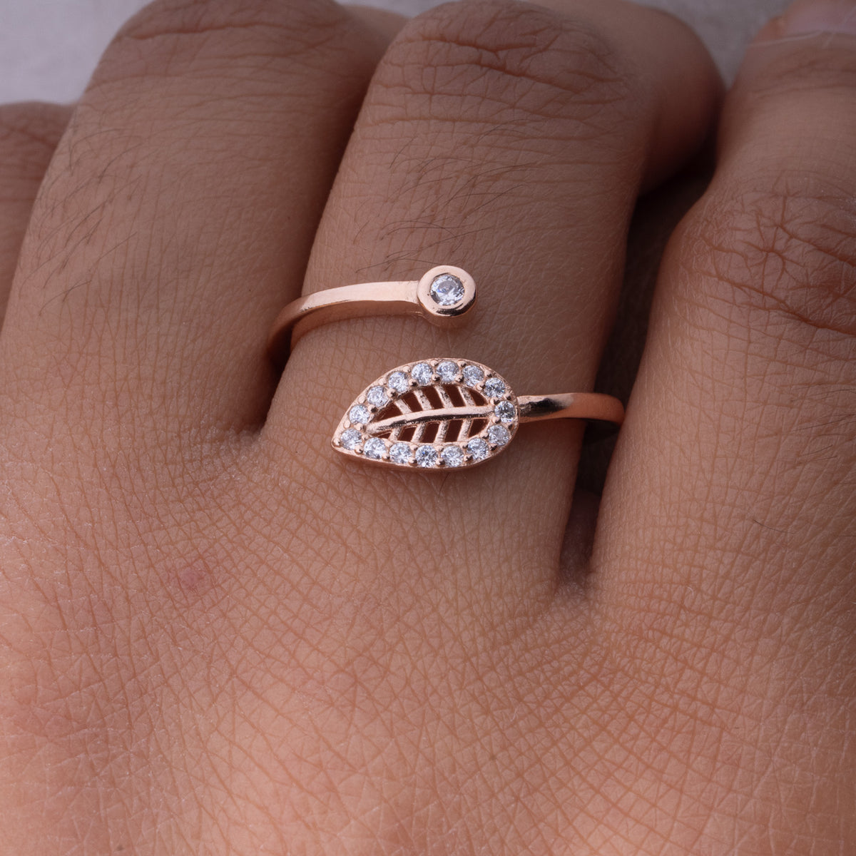 Women's Top Leaf Adjustable Italian Ring | Jenzo-925 sterling silver - Jenzo Jewellery