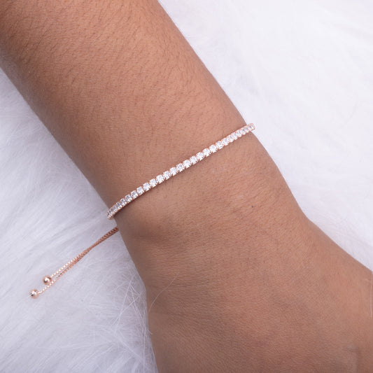 Women's Premium Italian Solitaire Adjustable Bracelet | Jenzo-925 sterling silver - Jenzo Jewellery