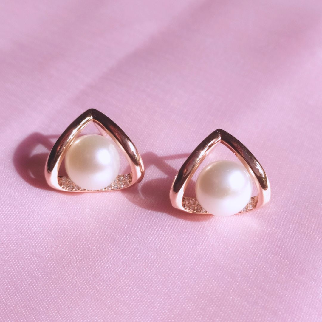 Exclusive Tri Curve Pearl Earrings | Jenzo - 925 sterling silver - Jenzo Jewellery